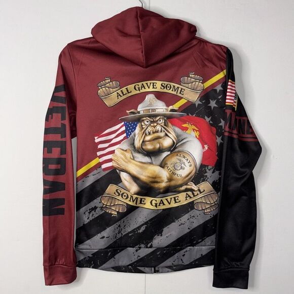 GEARVET US Marine Veteran Hoodie NWOT zip up 2 pockets men’s size S. - Picture 8 of 9